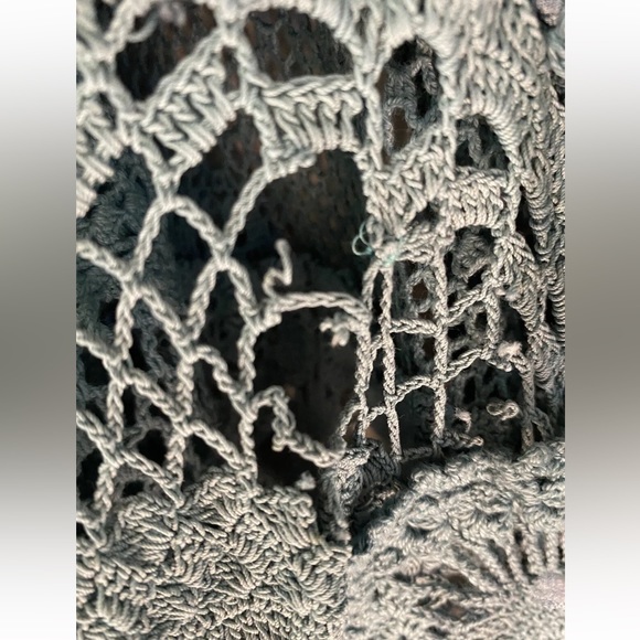 Magnolia Pearl Teal Crochet Silk Ribbon Patchwork Overalls ⭐️Please Read - Picture 5 of 16